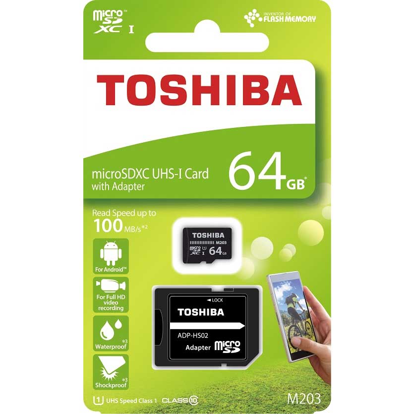 TOSHIBA M203 EXCERIA 64GB MICRO SD CLASS10 100MB/s HAFIZA KARTI THN-M203K0640EA