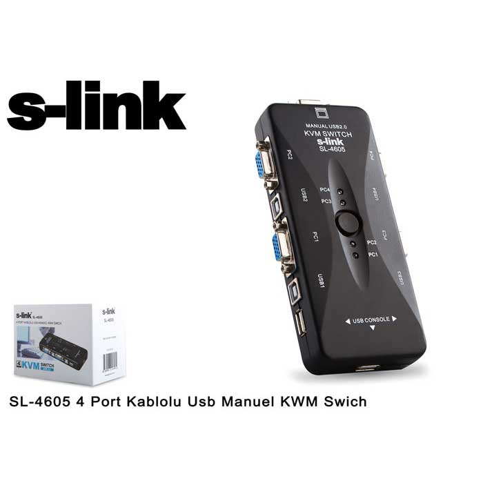S-LINK SL-4605 4 PORT USB VGA KVM SWITCH MANUEL