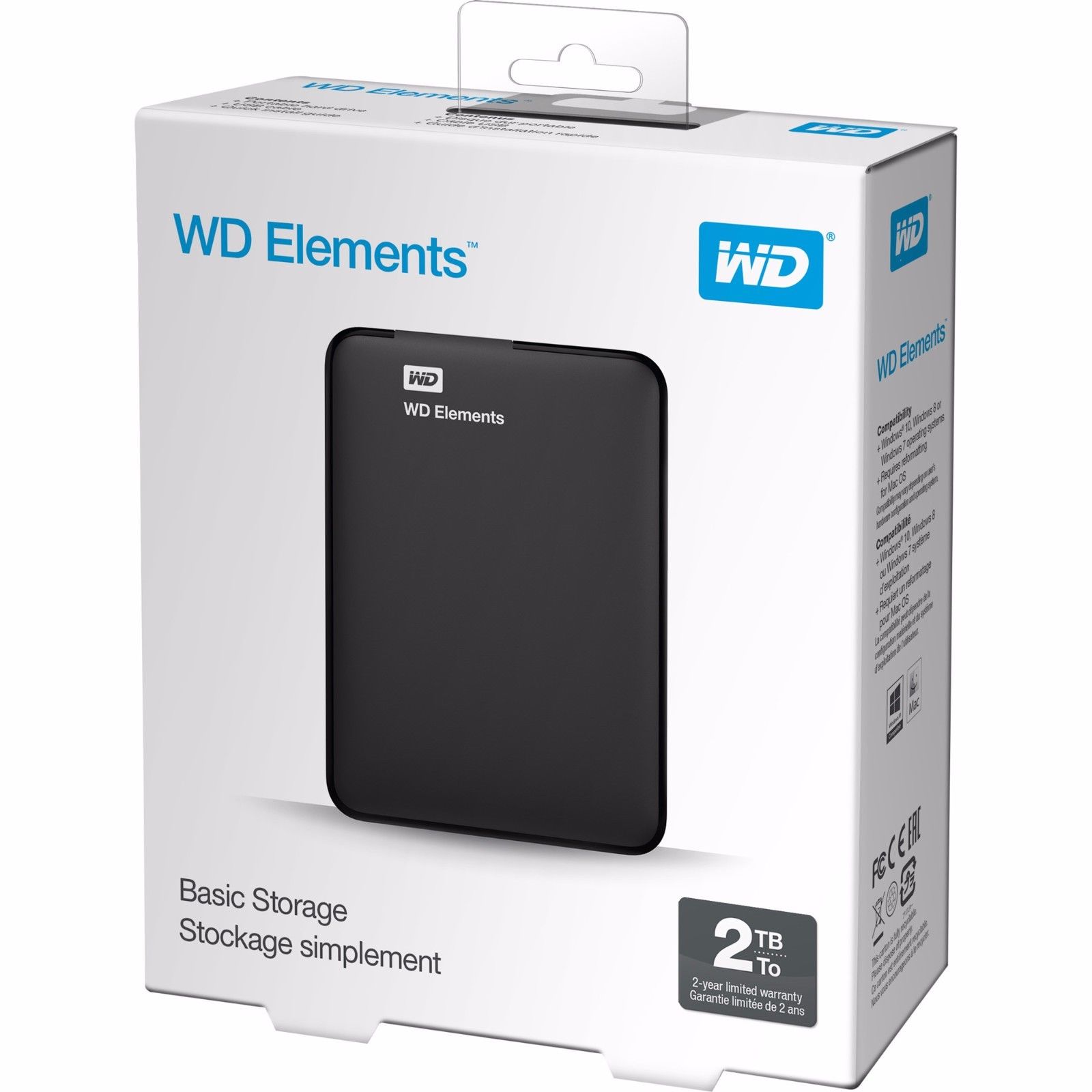 W.DIGITAL ELEMENTS 2TB USB3.0 2.5" SIYAH HARICI HDD WDBU6Y0020BBK