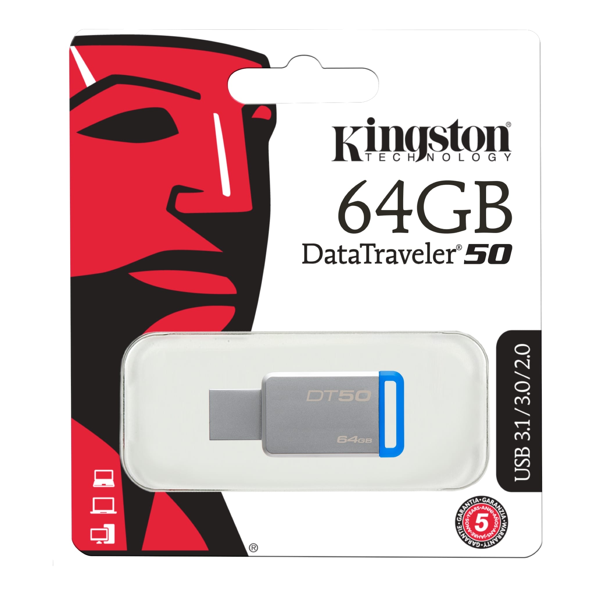 KINGSTON DATATRAVELER 64GB USB3.1 FLASH BELLEK DT50/64GB