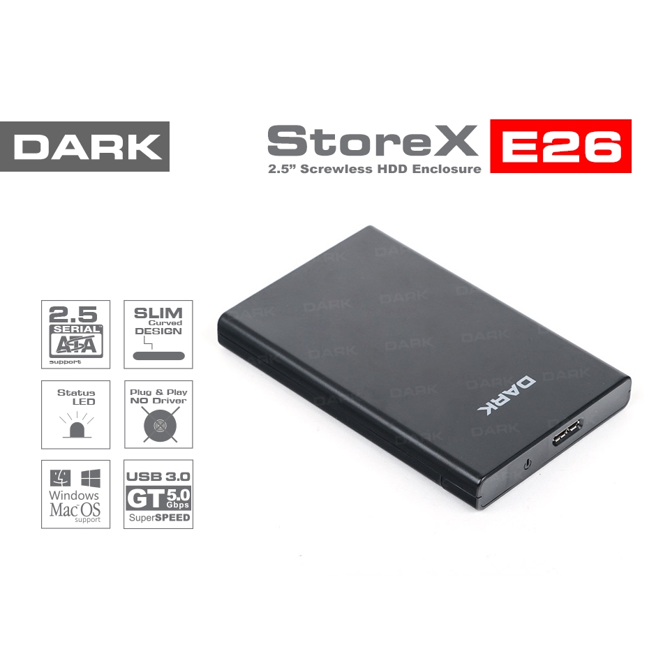 DARK DK-AC-DSE26U3 2.5" USB 2.0/USB 3.0 SATA HDD KUTU