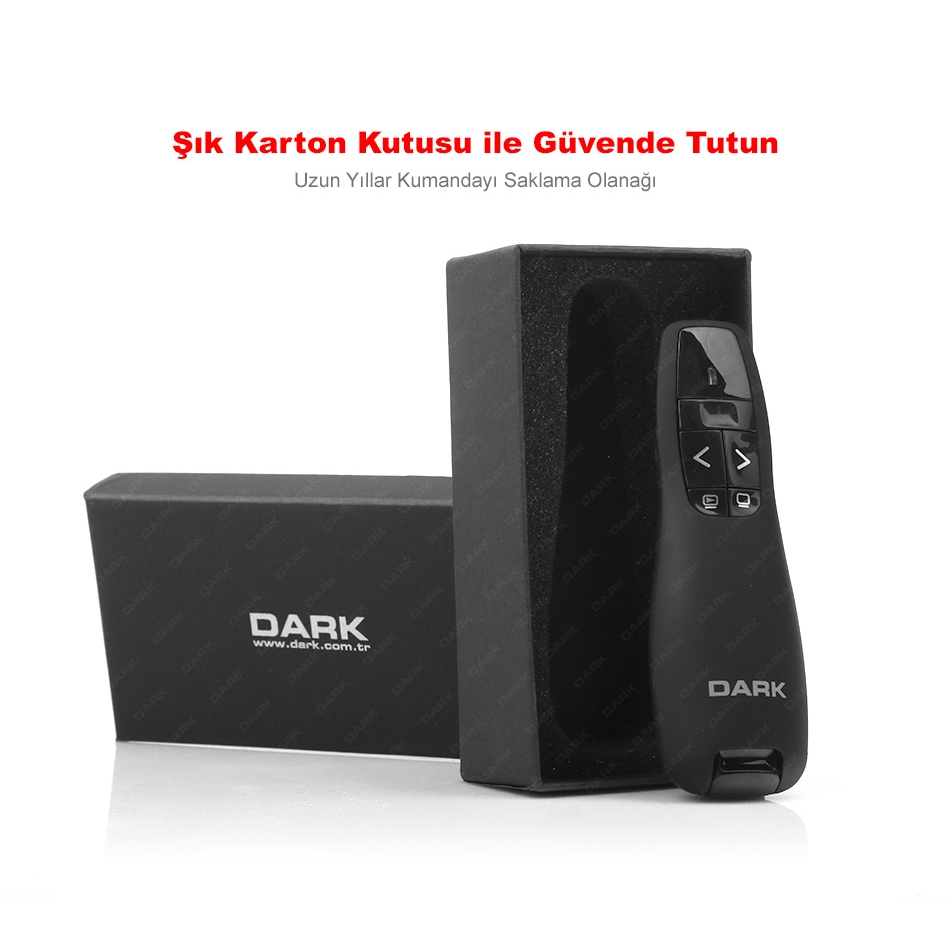 DARK DK-AC-WP07 2.4 GHz KIRMIZI LAZERLİ KABLOSUZ PRESENTER SİYAH