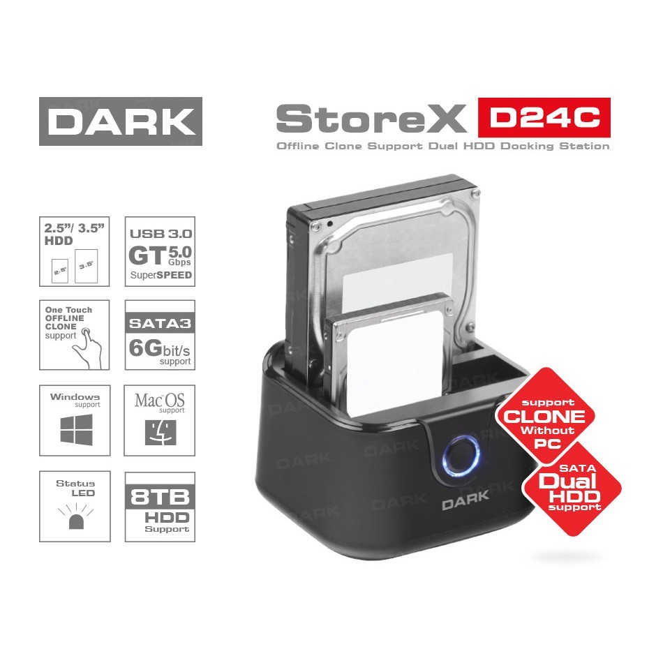 DARK DK-AC-DSD24C 3.5" USB 3.0 SATA DOCKING STATION
