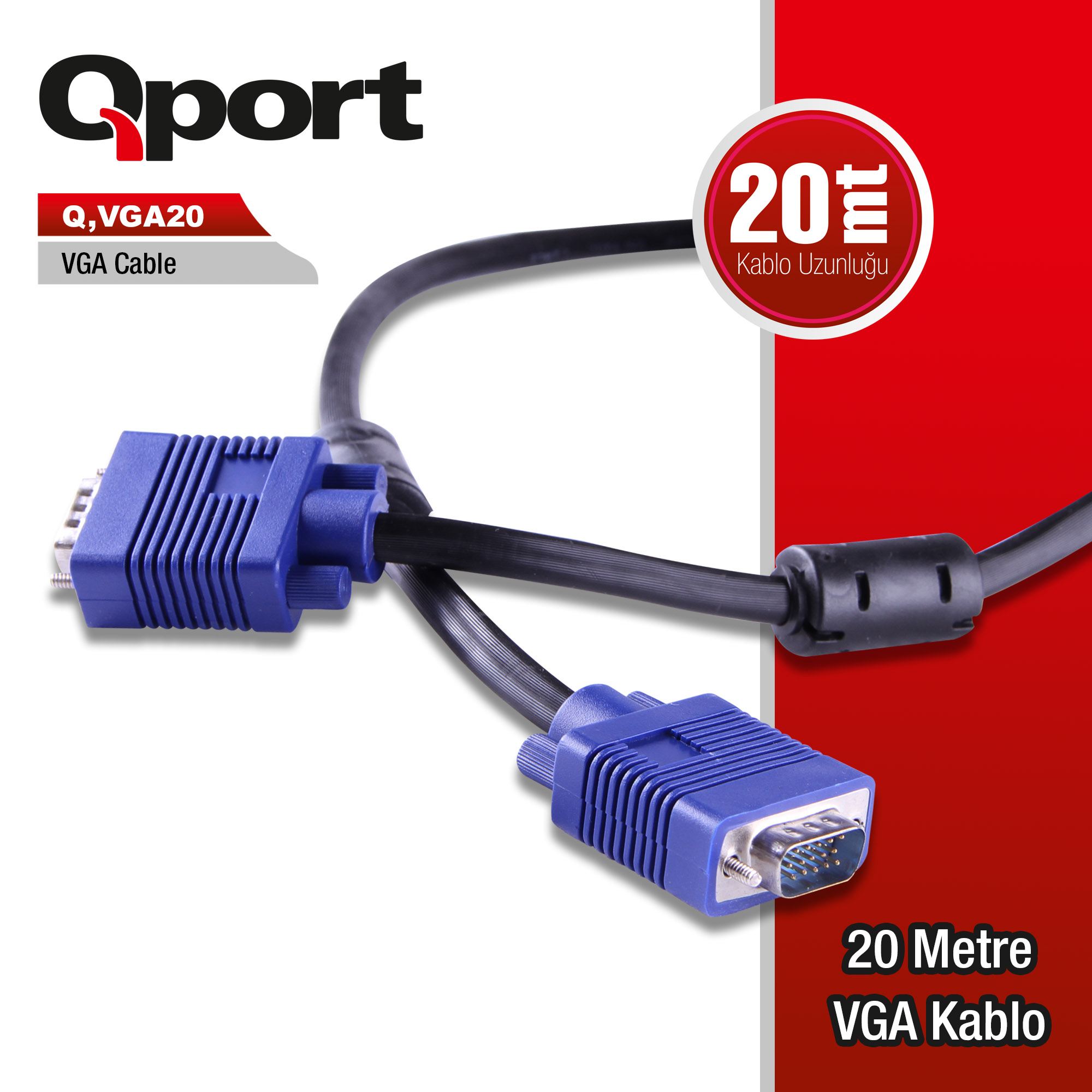 QPORT Q-VGA20 20MT VGA KABLO