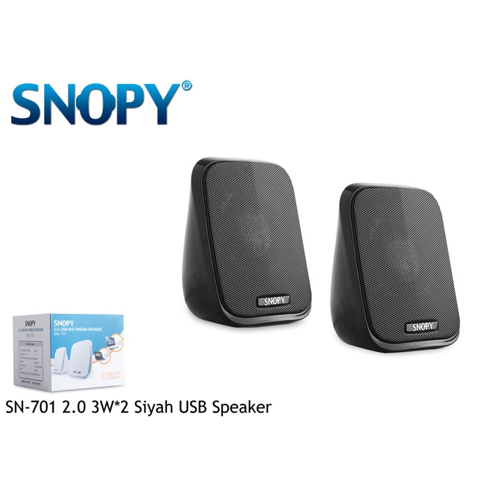 SNOPY SN-701 1+1 6W RMS USB 2.0 SİYAH HOPARLÖR