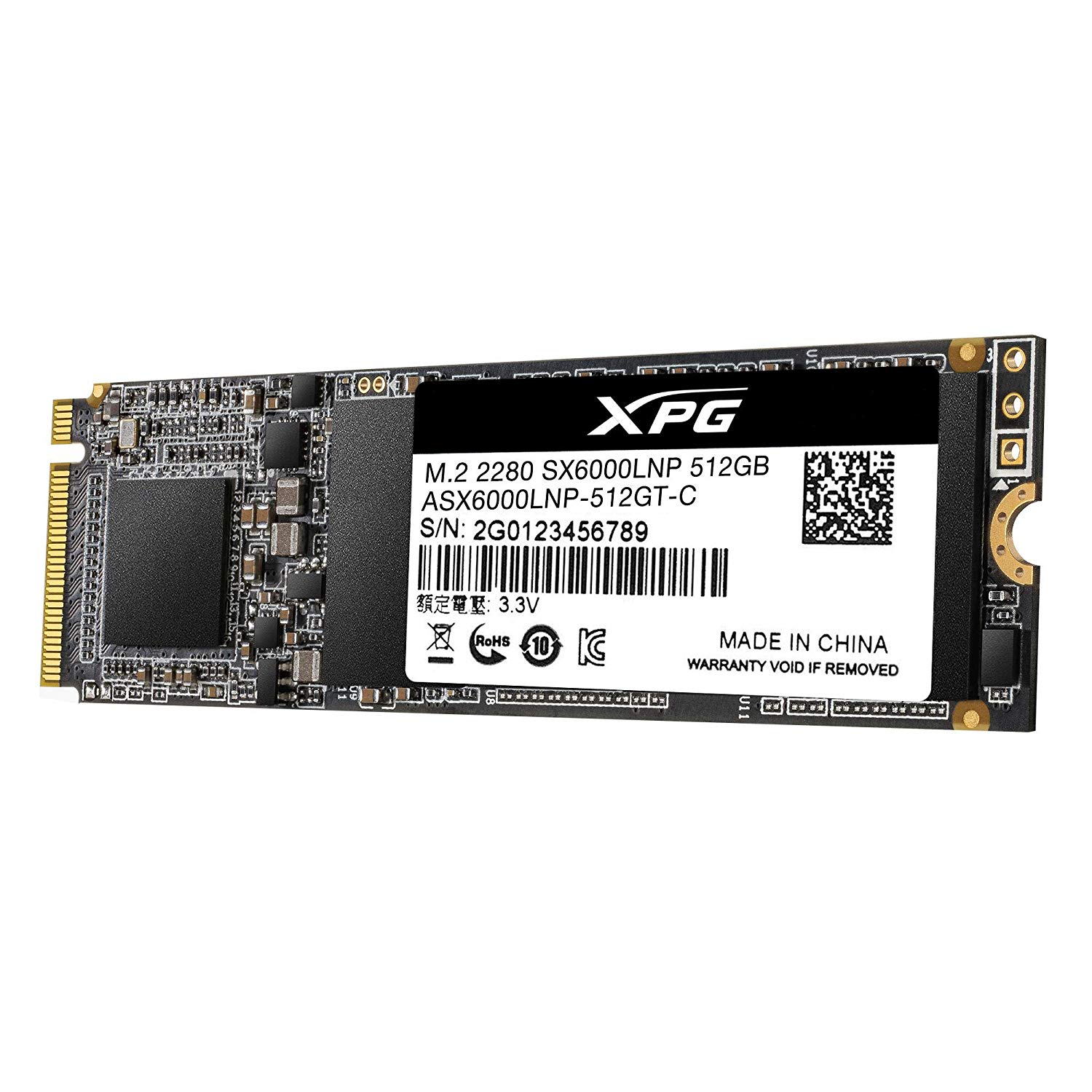 ADATA XPG SX6000 LITE 512GB 1800/1200MB/s M2 PCIe SSD ASX6000LNP-512GT-C