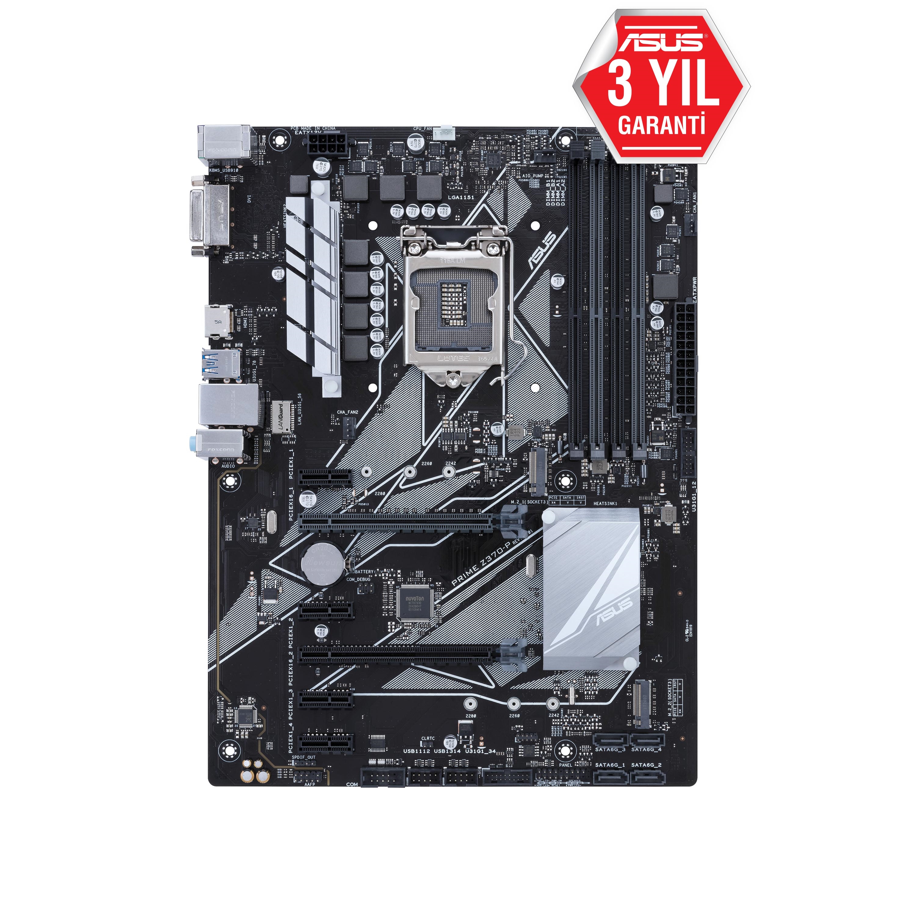 ASUS PRIME Z370-P II Z370 4xDDR4 DVI+HDMI 1xGLAN USB 3.1 16X 2xM.2 1151v2 PIN ANAKART