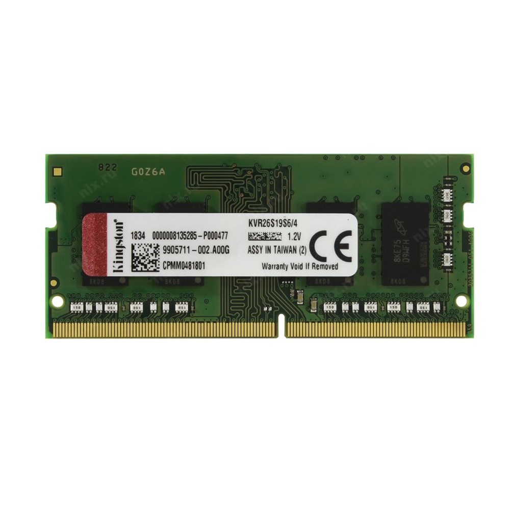 KINGSTON 4GB 2666MHz DDR4 CL19 KVR26S19S6-4 NOTEBOOK RAM