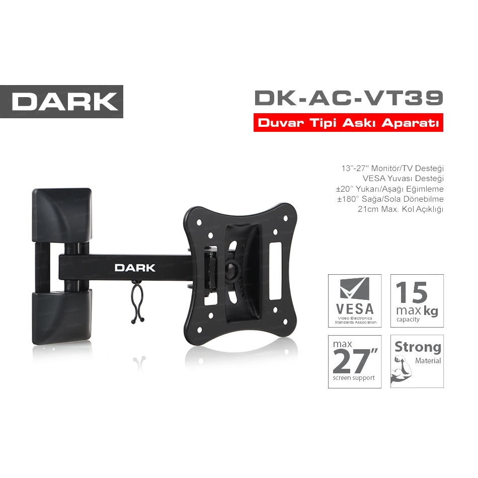 DARK DK-AC-VT39 DUVAR ASKI APARATI HAREKETLİ 13"-27"