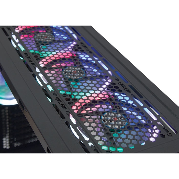 RAMPAGE ALPHA-X 600W 80+ BR 4x RAINBOW FIXED LED FAN ATX PENCERELİ 1xUSB 3.0 / 2xUSB 2.0 SİYAH GAMING KASA