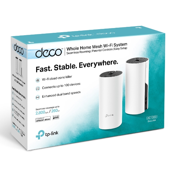 TP-LINK DECO M4(2-PACK) AC1200 2.4 GHZ & 5 GHZ MESH WIFI INDOOR ACCESS POİNT/ROUTER