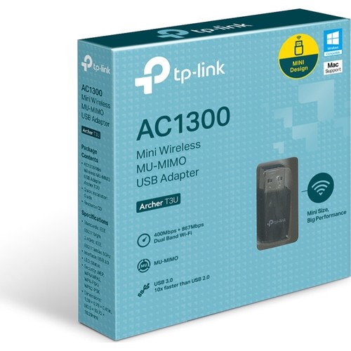 TP-LINK ARCHER T3U AC1300 1300MBPS DUAL BAND USB WIRELESS ADAPTÖR