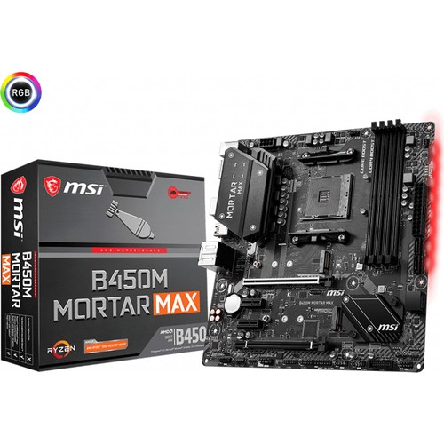 MSI B450M MORTAR MAX B450 4xDDR4 HDMI/DP 1xM.2 1xGLAN 1xRS232 USB3.1 AM4 ANAKART