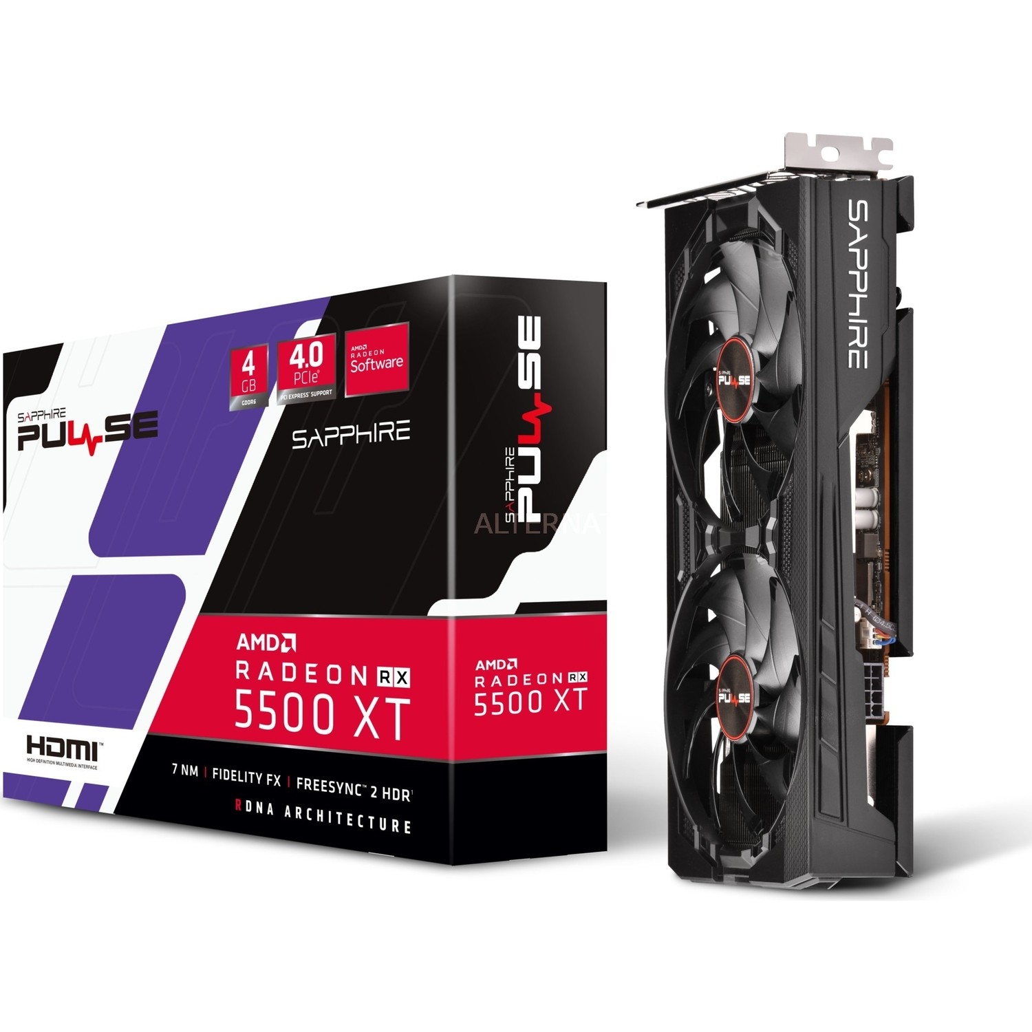 SAPPHIRE AMD RX5500XT PULSE 4GB GDDR6 128Bit 3xDP/1xHDMI PCI-E 4.0 11295-03-20G