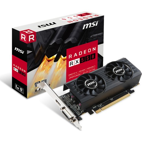 MSI AMD RX550 2GB DDR5 128Bit DVI/HDMI PCI-E 3.0 DX12 RX550 2GT LP OC