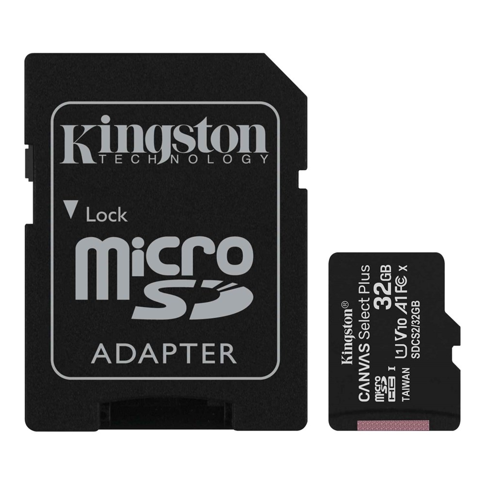 KINGSTON CANVAS SELECT PLUS 32GB MICRO SDHC CLASS10 UHS-I 80MB/s HAFIZA KARTI SDCS2/32GB