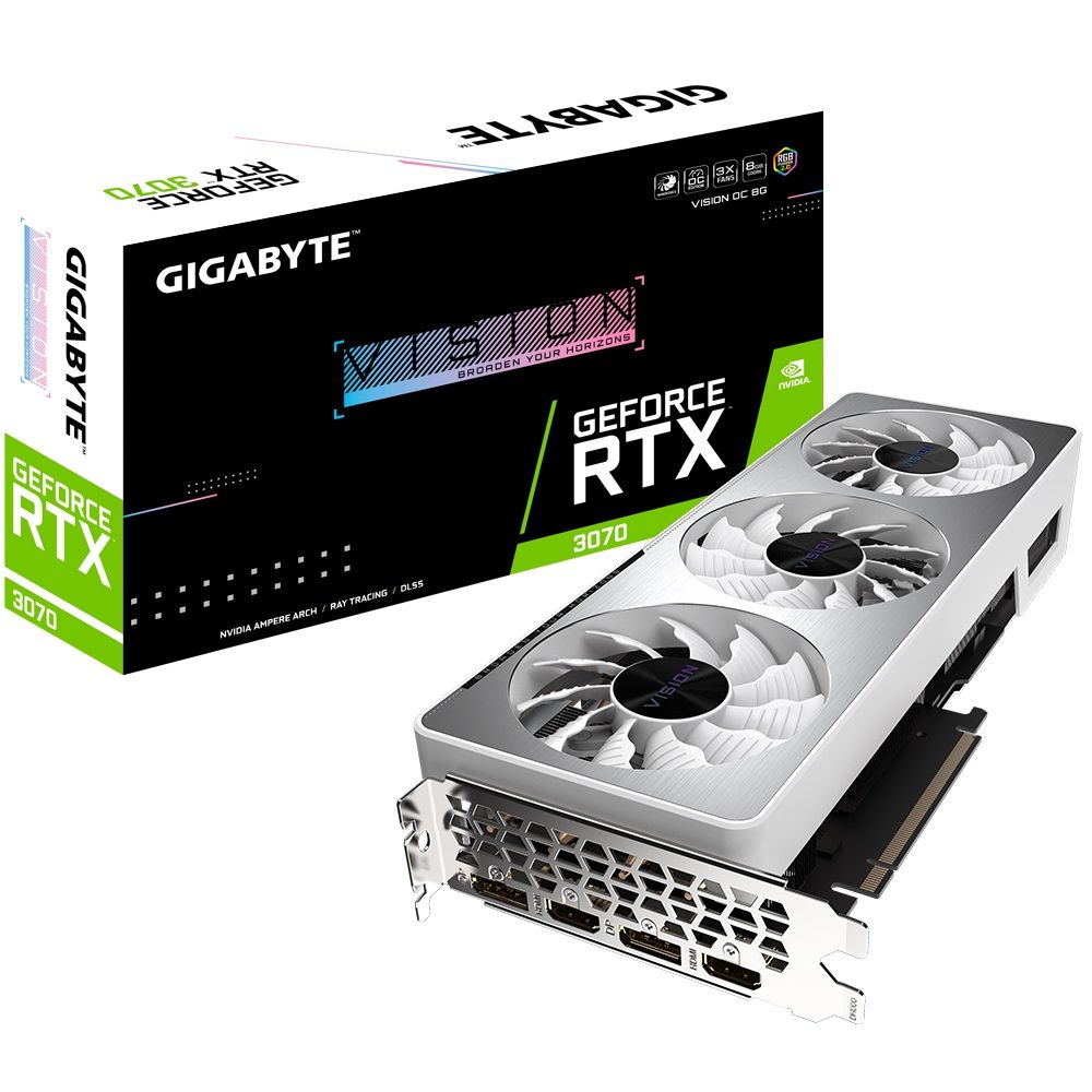 GIGABYTE RTX3070 VISION OC 8GB GDDR6 256Bit 2xHDMI/2xDP PCI-E 4.0 DX12 GV-N3070VISION OC-8GD