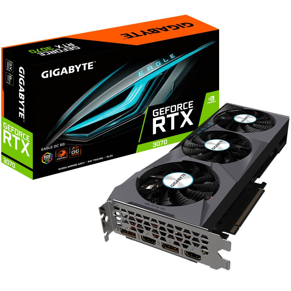 GIGABYTE RTX3070 EAGLE 8GB GDDR6 256Bit 2xHDMI/2xDP PCI-E 4.0 DX12 GV-N3070EAGLE-8GD