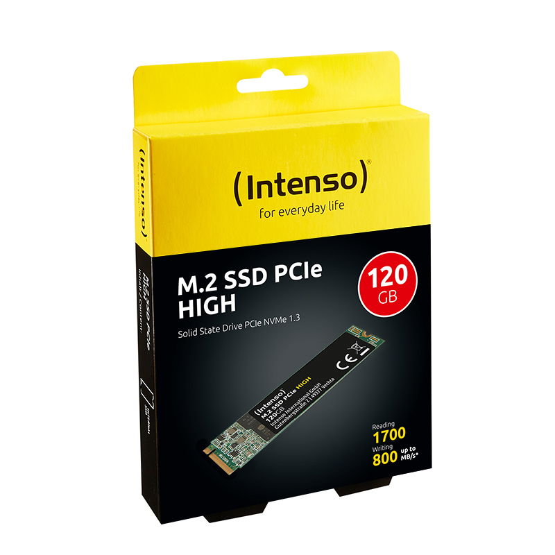 INTENSO HIGH 120GB 1700/800MB/s 4mm NVMe PCIe M.2 SSD 3834430 3D-NAND