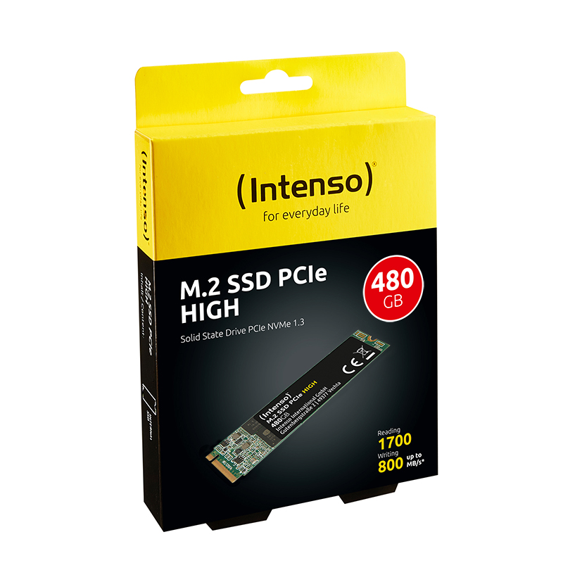 INTENSO HIGH 480GB 1700/800MB/s 4mm NVMe PCIe M.2 SSD 3834450 3D-NAND