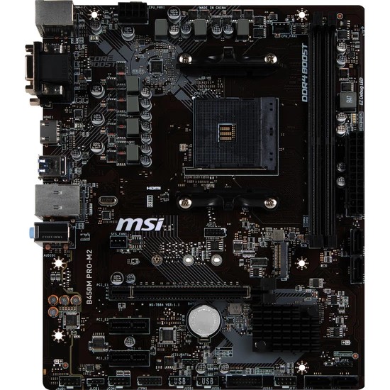 MSI B450M PRO-M2 MAX 2xDDR4 VGA/DVI/HDMI 1xM.2 1xGLAN USB3.1 AM4 ANAKART