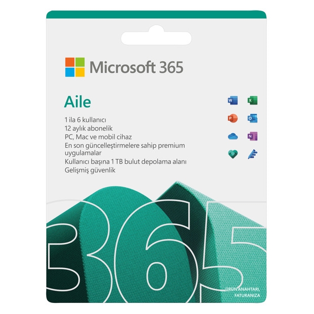 MICROSOFT OFFICE 365 AİLE 6GQ-00086 ELEKTRONİK LİSANS