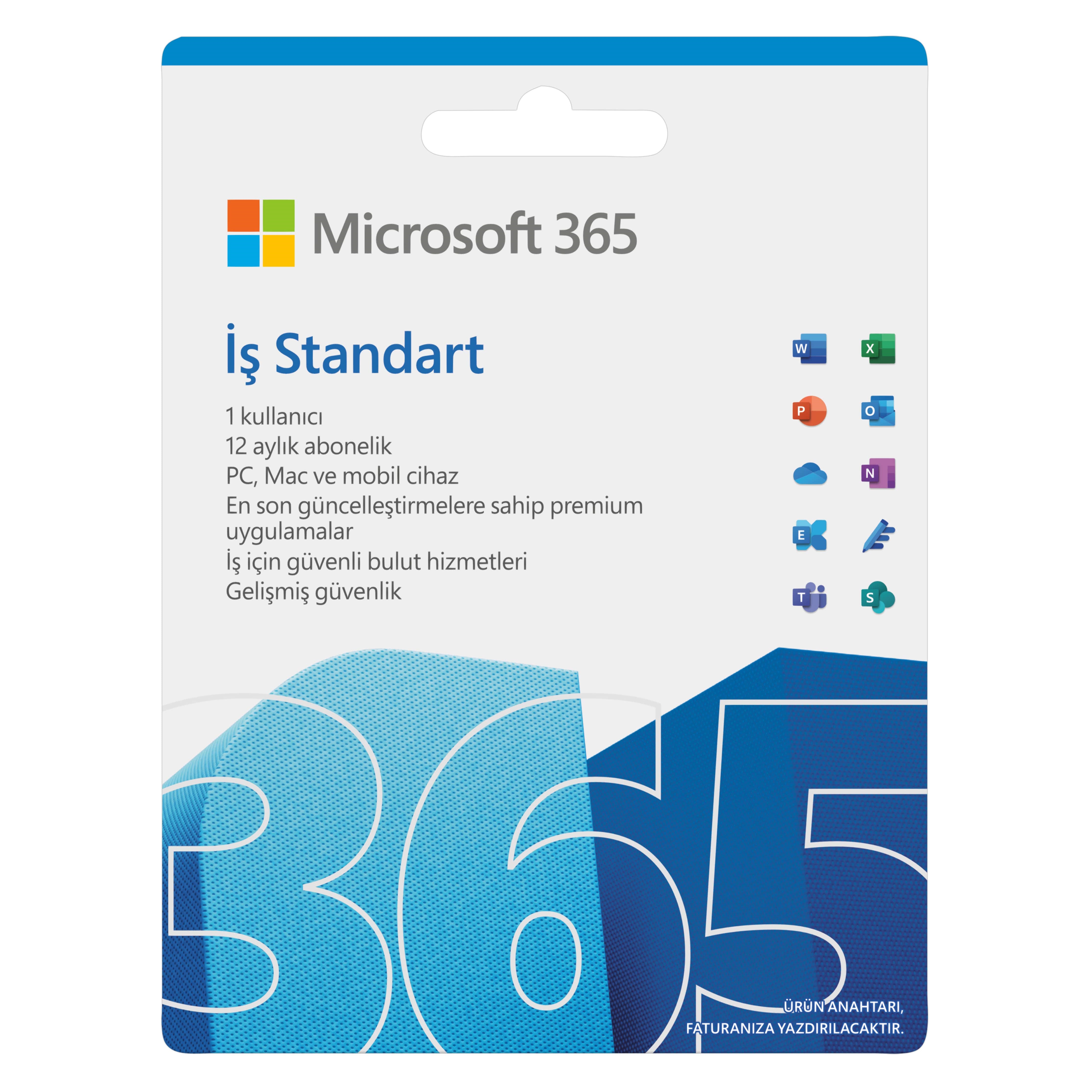 MICROSOFT OFFICE 365 İŞ STANDART KLQ-00212 ELEKTRONİK LİSANS