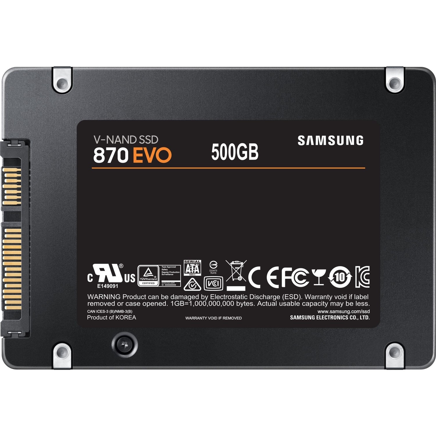 SAMSUNG MZ-77E500BW 500GB 560/530MB/s 7mm SATA 3.0 SSD 870 EVO