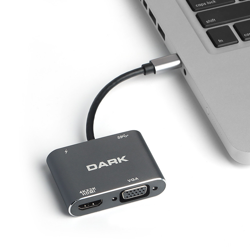 DARK DK-AC-U31XHDV TYPE-C TO HDMI/VGA 4K ÇEVİRİCİ HUB
