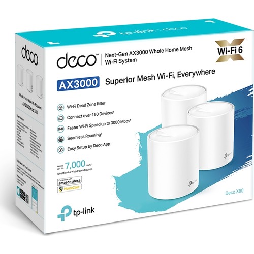 TP-LINK DECO X60(3-PACK) 3000MBPS DUALBAND WIFI6 INDOOR ACCESS POINT   