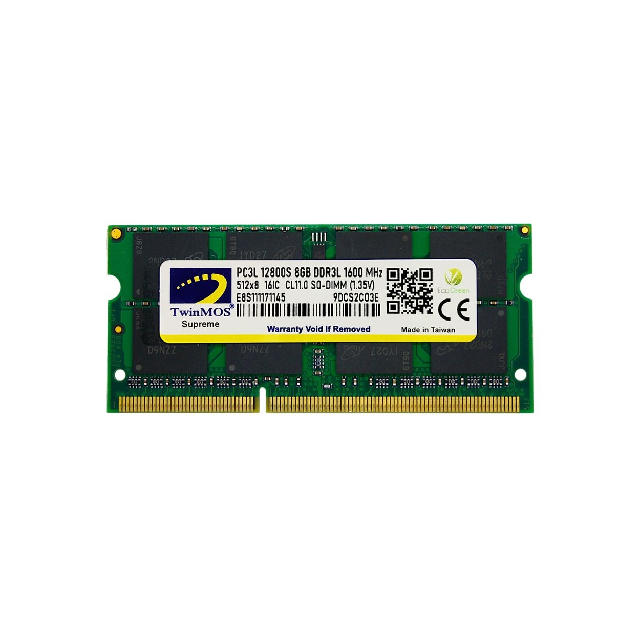 TWINMOS 8GB 1600MHz DDR3 1.35v NOTEBOOK RAM MDD3L8GB1600N