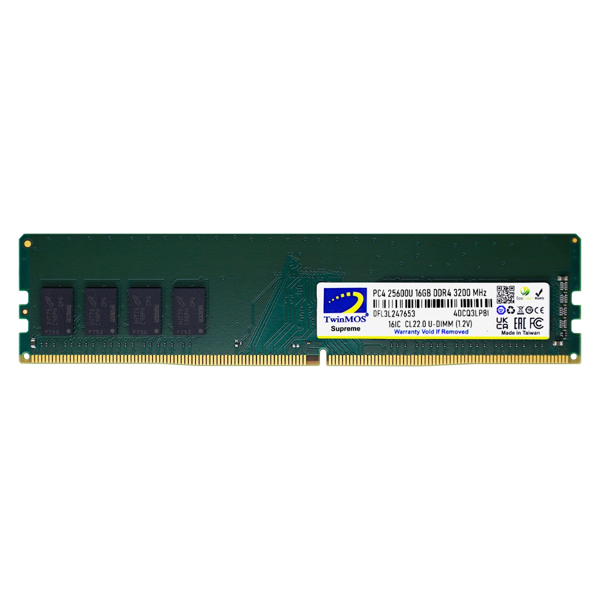 TWINMOS 16GB 3200MHZ DDR4 PC RAM MDD416GB3200D