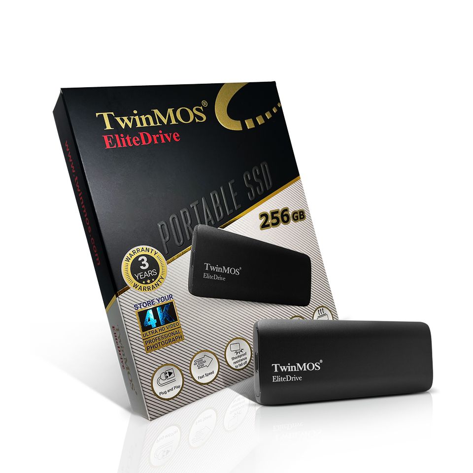 TWINMOS EXTERNAL SSD 256GB USB3.2/TYPE-C DARK GREY HARICI SSD PSSDEGBMED32