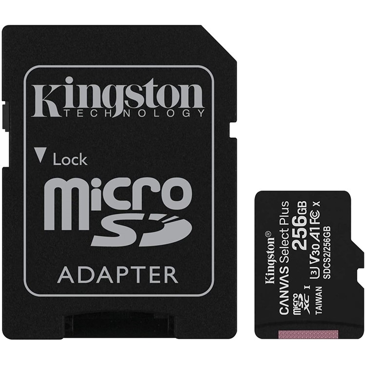 KINGSTON CANVAS SELECT PLUS 256GB MICRO SD CLASS10 HAFIZA KARTI SDCS2/256GB