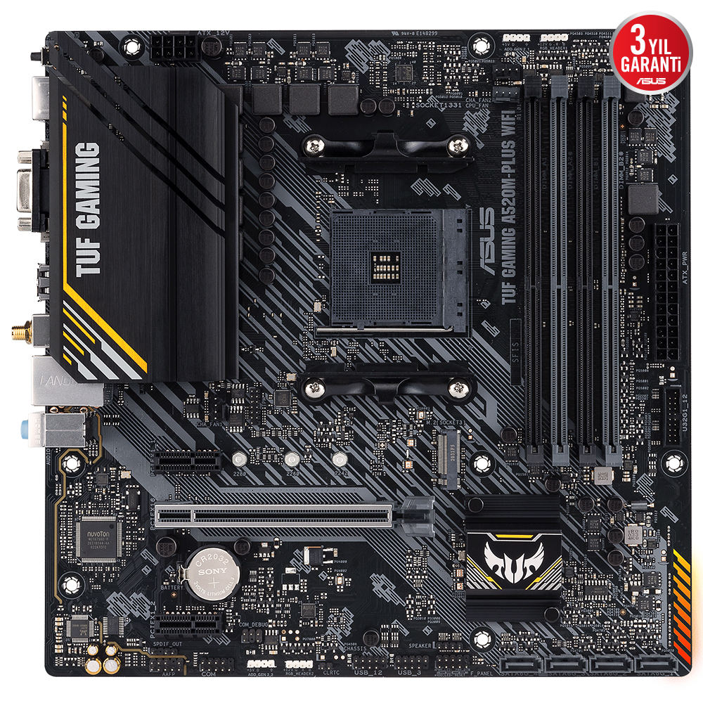 ASUS TUF GAMING A520M-PLUS WIFI 4xDDR4 DP/HDMI/VGA 1xM2 AM4 ANAKART