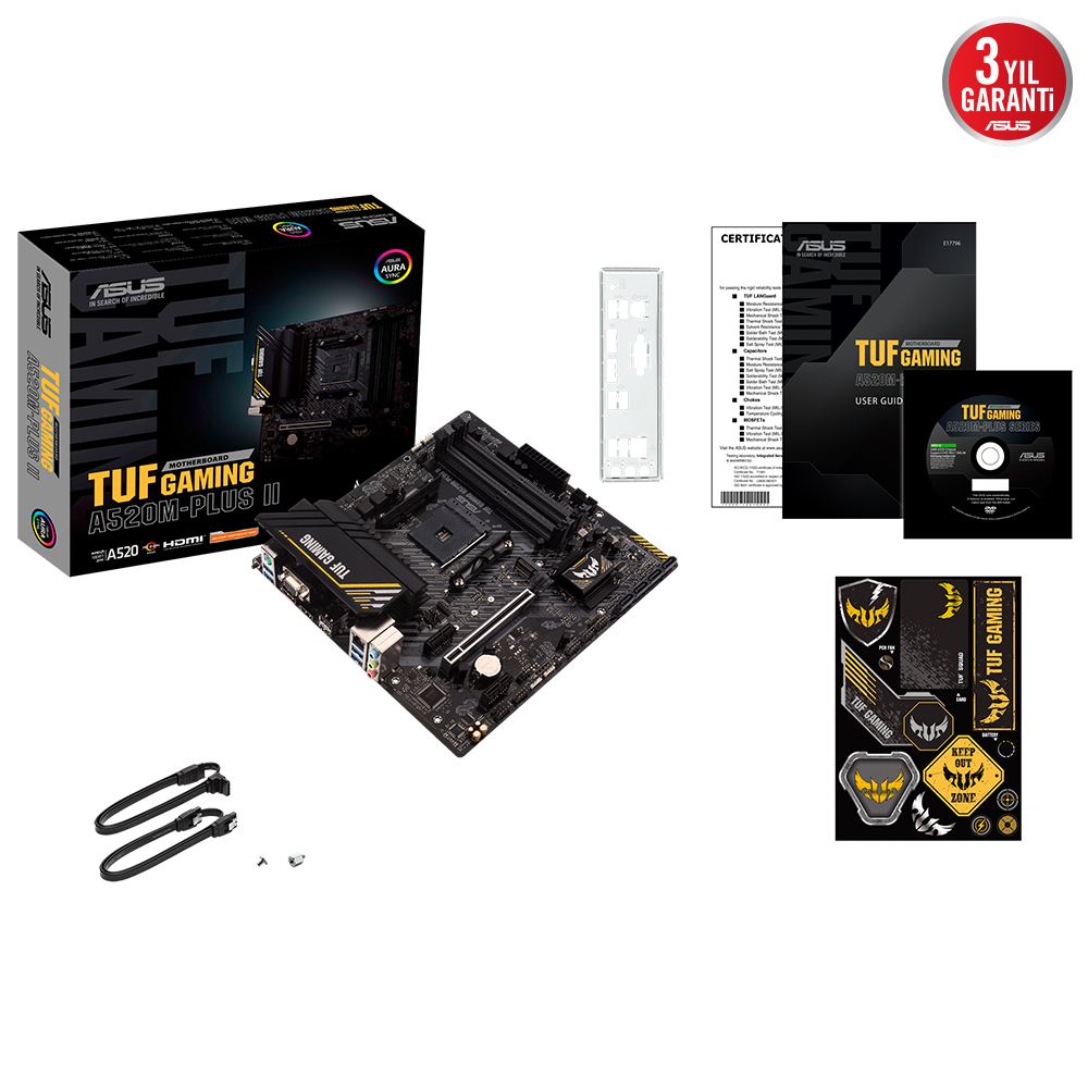 ASUS TUF GAMING A520M-PLUS II 4xDDR4 DP/HDMI/VGA 1xM2 AM4 ANAKART