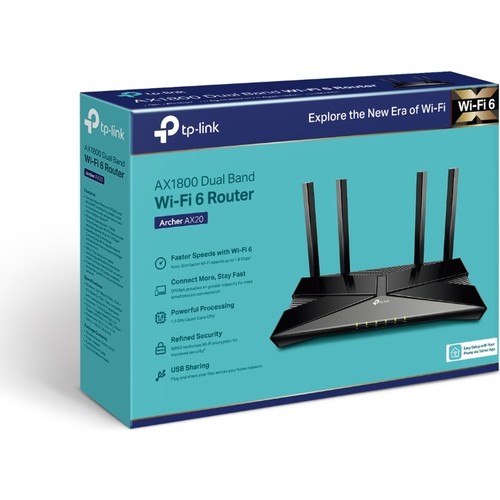 TP-LINK ARCHER AX20 AX1800 1800 MBPS GIGABIT DUALBAND WIFI6 ROUTER