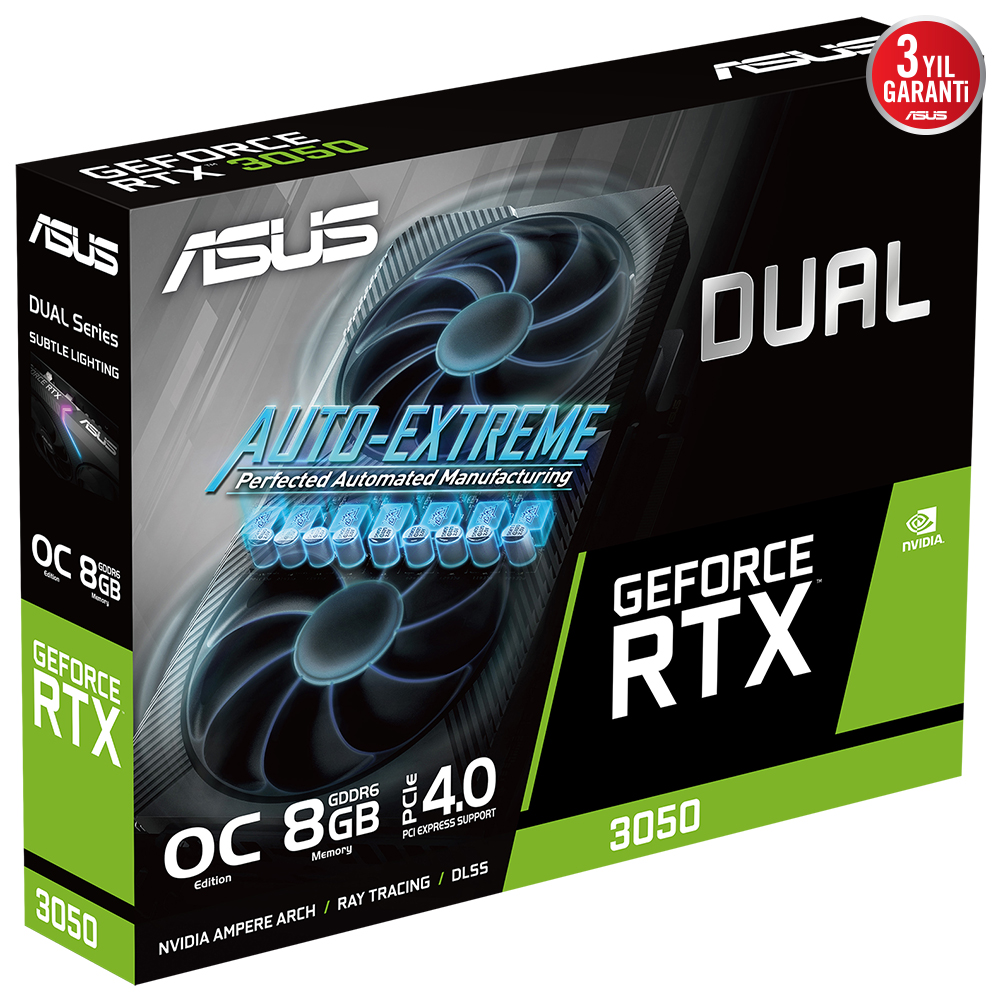 ASUS DUAL-RTX3050-O8G V2 RTX3050 8GB GDDR6 128Bit HDMI/3xDP PCI-E 4.0