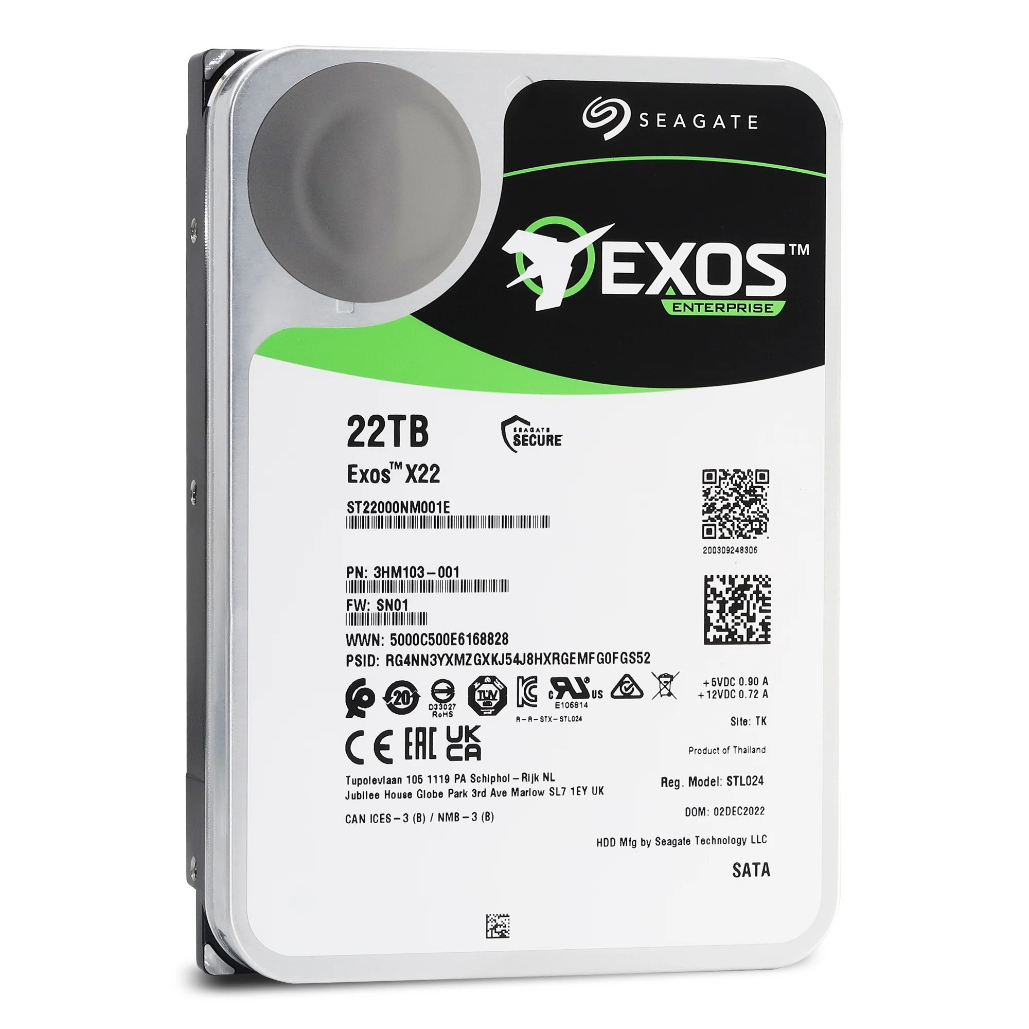 SEAGATE EXOS X22 22TB 7200RPM 512MB SATA3 ST22000NM001E NAS HDD