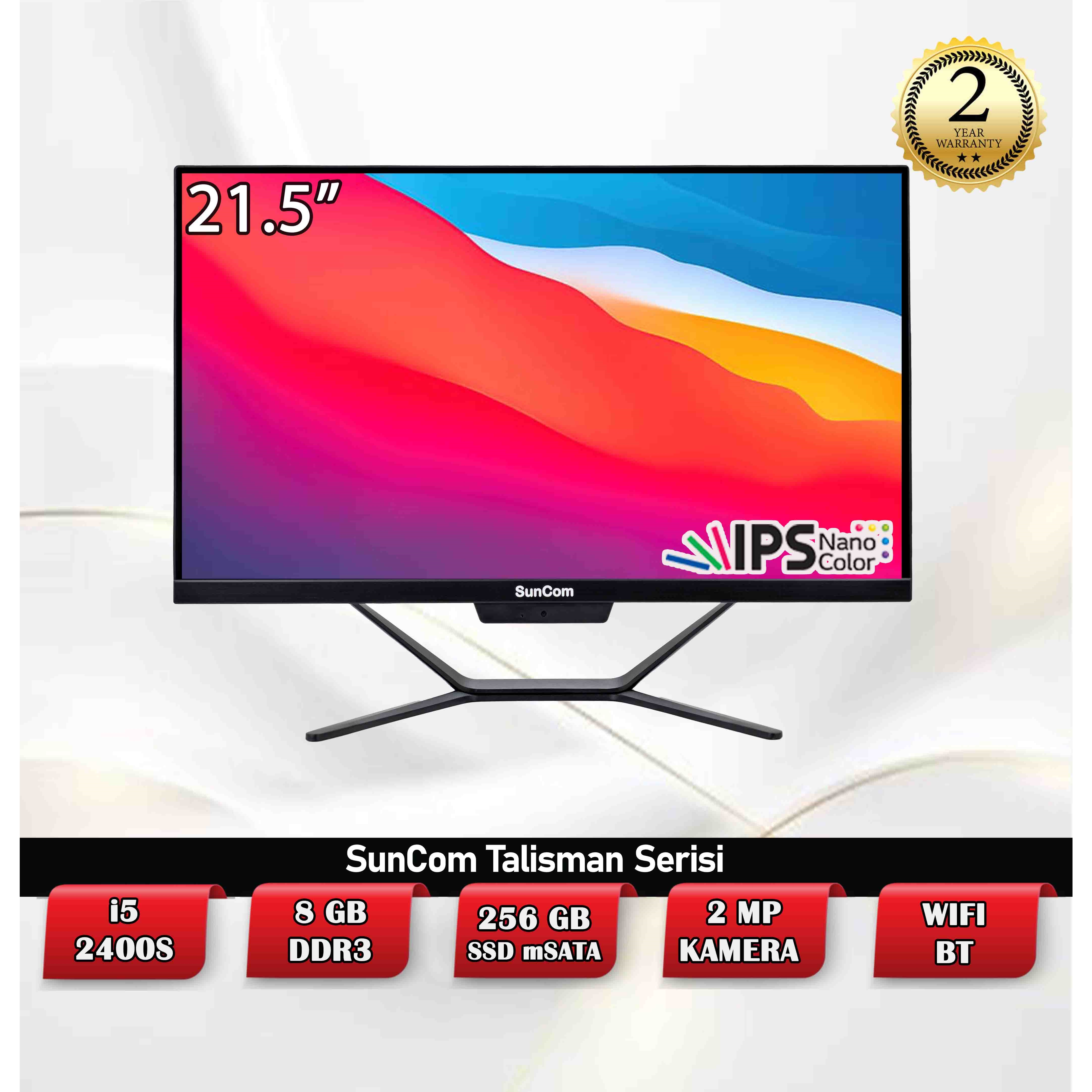 SUNCOM TALİSMAN SCA-52482M21 I5-2400S 8GB 256SSD 21.5" IPS NONTOUCH FREE-DOS SIYAH ALL IN ONE PC