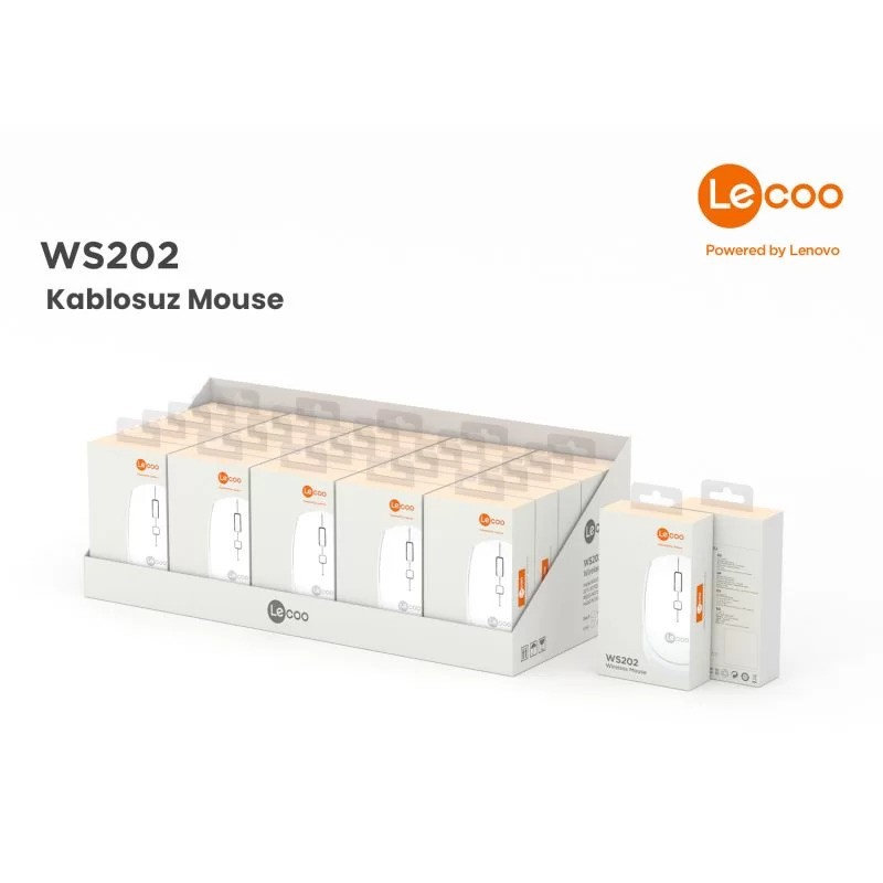 LECOO WS202-B KABLOSUZ 1200 DPI BEYAZ MOUSE