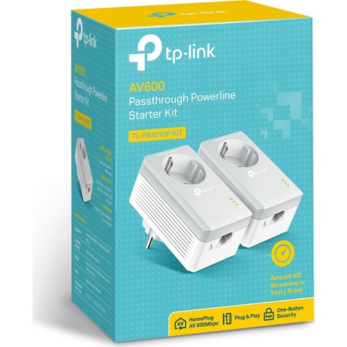 TP-LINK TL-PA4010P KIT 500MBPS 1PORT POWERLINE ADAPTOR