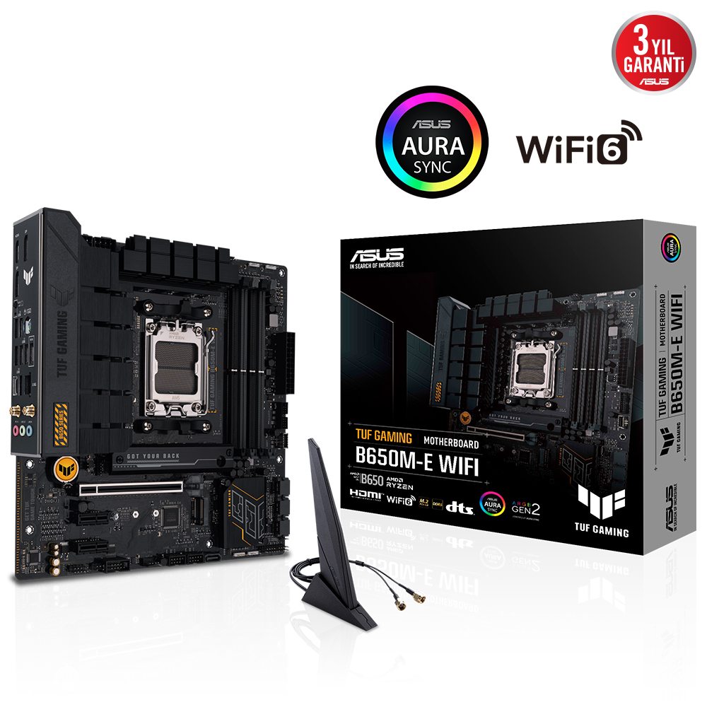 ASUS TUF GAMING B650M-E WIFI 4xDDR5 HDMI+DP 2xM.2 AM5 ANAKART