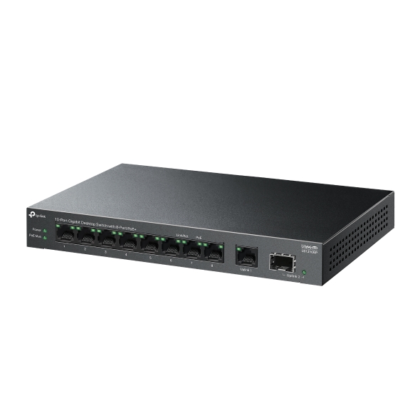 TP-LINK LS1210GP 10 PORT 10/100/1000 8 PORT POE+ YONETILEMEZ DESKTOP SWITCH METAL KASA