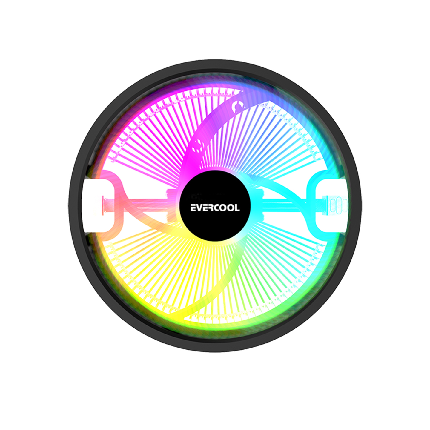 EVERCOOL CS-02 RAİNBOW 12CM RGB AMD/INTEL LGA1700p/1851p/AM5 SOKET İŞLEMCİ FANI