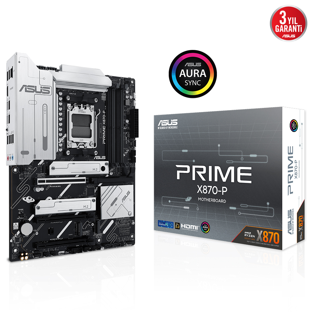 ASUS PRIME X870-P 4xDDR5 HDMI 4xM.2 AM5 ANAKART