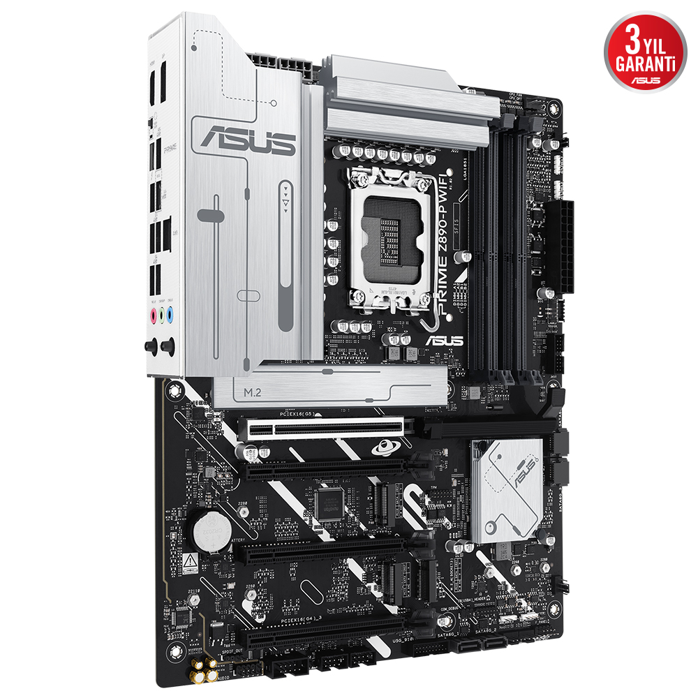 ASUS PRIME Z890-P WIFI 4x DDR5 DP/HDMI 4x M.2 1x 2.5GLAN/WIFI7/BT USB4 1851P ANAKART, Intel Z890 LGA1851 DDR5 8400 4x M2 USB4 USB3.2 WiFi7 BT AURA RGB 2.5Gbit LAN ATX 14+1+2+1 Güç Aşamaları, Thunderbolt 4, ASUS GlideX