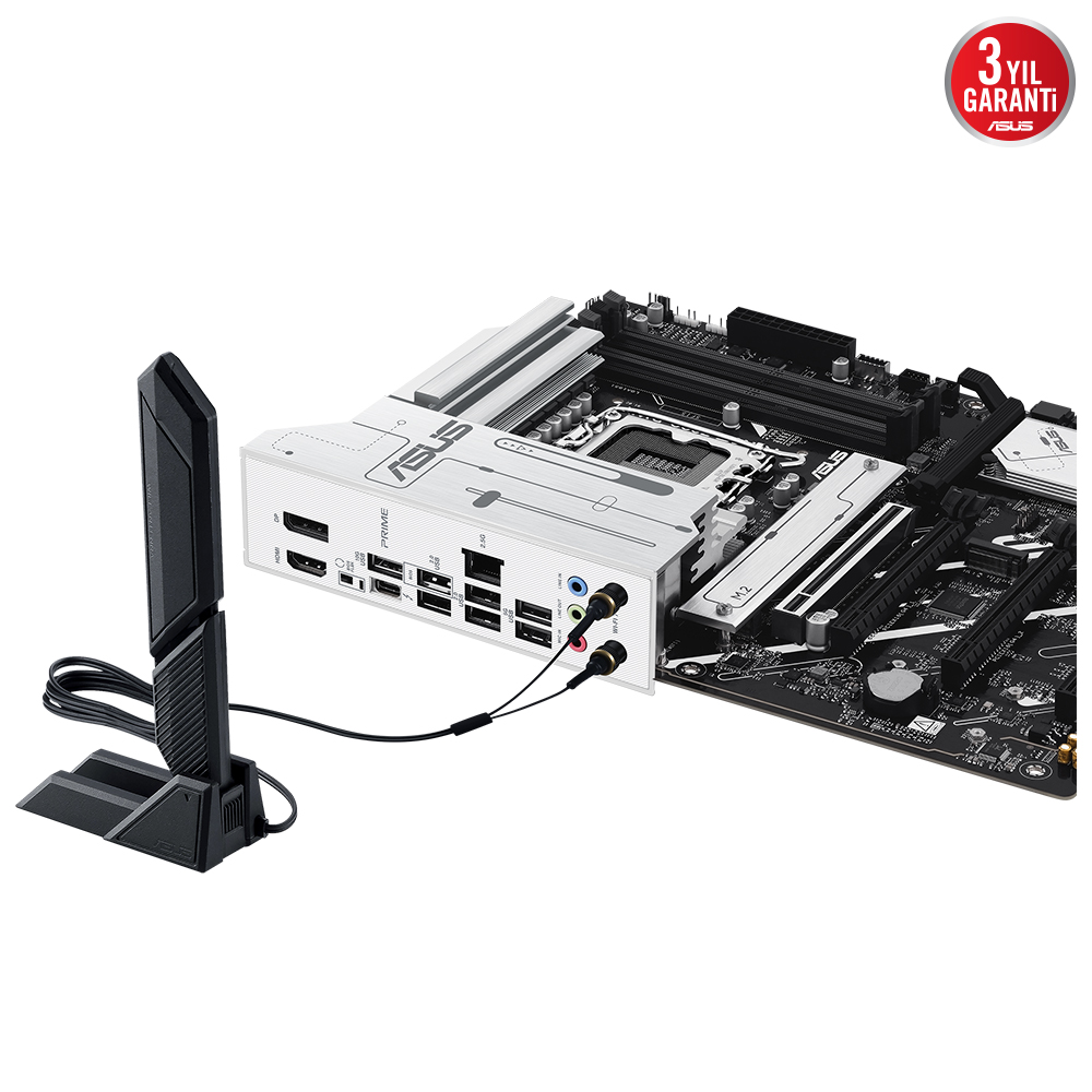 ASUS PRIME Z890-P WIFI 4x DDR5 DP/HDMI 4x M.2 1x 2.5GLAN/WIFI7/BT USB4 1851P ANAKART, Intel Z890 LGA1851 DDR5 8400 4x M2 USB4 USB3.2 WiFi7 BT AURA RGB 2.5Gbit LAN ATX 14+1+2+1 Güç Aşamaları, Thunderbolt 4, ASUS GlideX