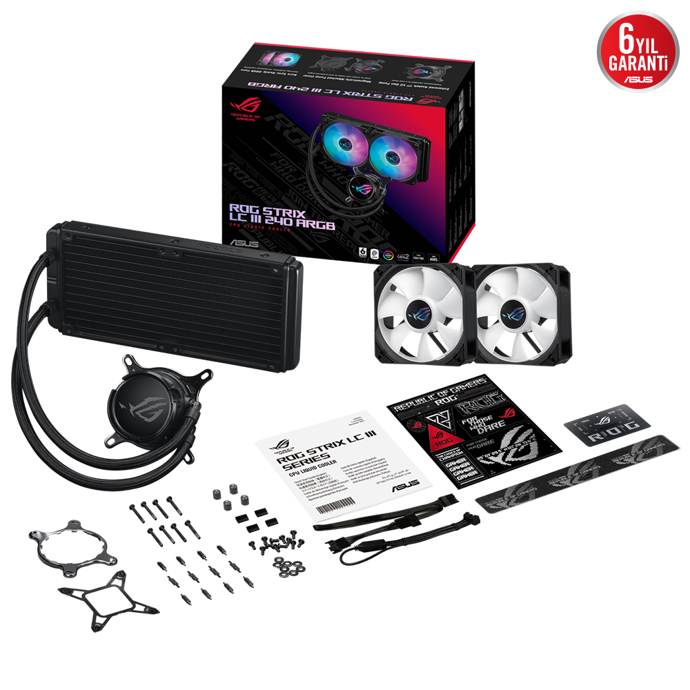 ASUS ROG STRIX LC III 240 ARGB AURA SYNC RGB 240MM LGA1700/AM4 SOKET SIVI SOĞUTMA