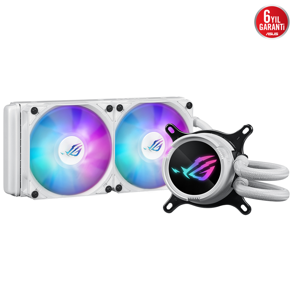 ASUS ROG STRIX LC III 240 ARGB WHITE AURA SYNC RGB FAN 240MM LGA1700/AM4 SOKET SIVI SOĞUTMA